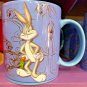Six Flags Magic Mountain Looney Tunes Bugs Bunny Ceramic Blue Mug New