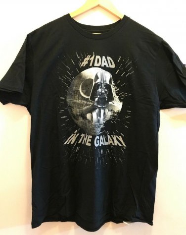 Disney Parks Star Wars Darth Vader Death Star #1 Dad in The Galaxy Shirt Size XL