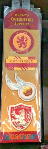 Universal Studios Harry Potter Quidditch Supplies Gryffindor 4 Piece Magnet Set