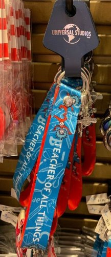 UNIVERSAL STUDIOS EXCLUSIVE CAT IN THE HAT TEACHER OF ALL THINGS KEYCHAIN NEW