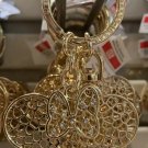 Disney Parks Minnie Mouse Icon Gold Finish Keychain With Stones New