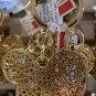 Disney Parks Exclusive Mickey Mouse Icon Gold Finish Keychain With Stones New
