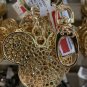Disney Parks Exclusive Mickey Mouse Icon Gold Finish Keychain With Stones New
