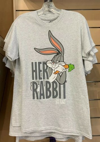 Six Flags Magic Mountain Looney Tunes Bugs Bunny Her Rabbit Mens T-Shirt X-Large