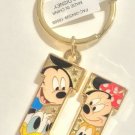 DISNEY PARKS FAB 4 MICKEY MINNIE DONALD PLUTO LETTER U GOLD FINISH KEYCHAIN NEW