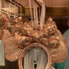 Disney Parks Rose Gold Sequined Headband w/ Bow Christmas Ornament New