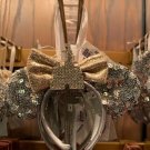 Disney Parks Silver Sequined Headband w/ Castle Christmas Ornament New