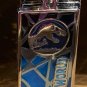 Universal Studios Exclusive Jurassic World Logo Stained Glass Metal Keychain New