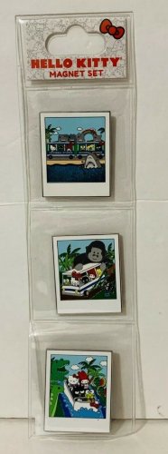 Universal Studios Hello Kitty And Friends JAWS Tram and Jurassic Park Magnet Set
