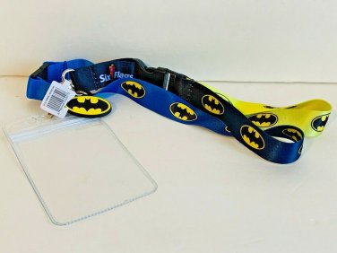 Six Flags Magic Mountain Dc Comics Batman Lanyard + ID Card Holder New