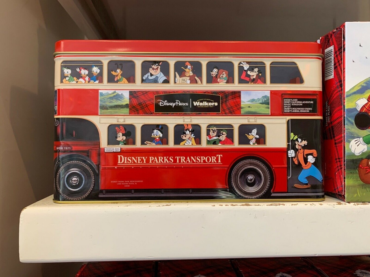 Disney Parks Bus Tin Container Disney Pals & Mickey Shortbread Cookies