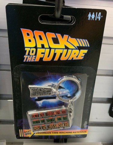 Universal Studios Back To The Future Cast Metal Delorean Time Machine Keychain