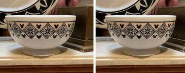 Disney Parks Disney Kitchen Mickey Pattern Ceramic Bowl New (Set of 2)