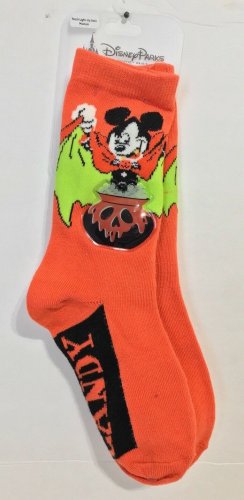 Disney Parks Vampire Mickey Mouse Halloween Light Up Socks Youth-Medium New