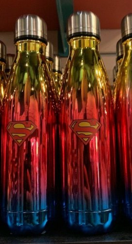 Six Flags Magic Mountain Dc Comics Superman Double Walled Water Bottle New