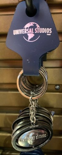 Universal Studios Exclusive Silver Spinning Metal Keychain New