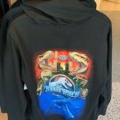 Universal Studios Jurassic World Entrance Gate Raptor T-Rex Sweater Hoodie XXL