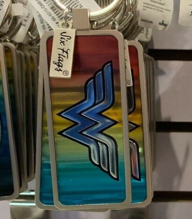 Six Flags Magic Mountain Dc Comics Wonder Woman Colored Metal Keychain New