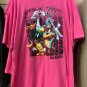 Six Flags Magic Mountain Looney Tunes Bugs & Friends Pink T-Shirt Size XX-Large