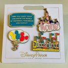 Disneyland Icons Pin Set with Disney Entrance Plaque Castle Balloons Hotel Sign