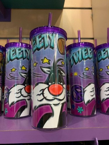 Six Flags Magic Mountain Looney Tunes Sylvester and Tweety Sipper Tumbler New