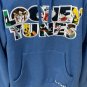 Six Flags Magic Mountain Looney Tunes Blue Adult Size Hoodie Sweater Size Large