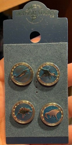 Universal Studios Exclusive Jurassic World T-Rex ID Set Of 4 Enamel Pins New