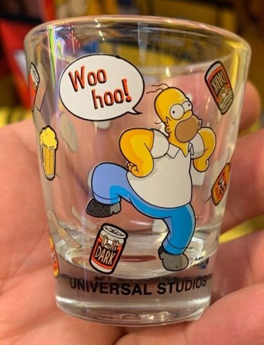 Universal Studios Exclusive The Simpsons Homer Woo Hoo! Shot Glass Cup New