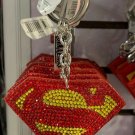 Six Flags Magic Mountain DC Comics Superman Keychain With Stones New