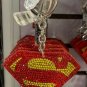 Six Flags Magic Mountain DC Comics Superman Keychain With Stones New