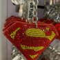 Six Flags Magic Mountain DC Comics Superman Keychain With Stones New