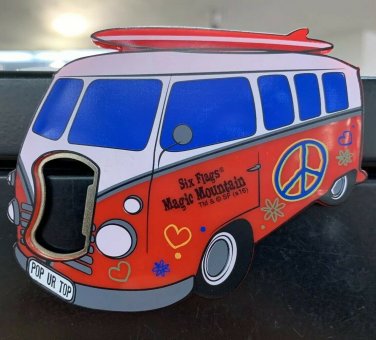 Six Flags Magic Mountain Exclusive VW Bus Bottle Opener Magnet New