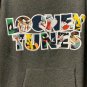 Six Flags Magic Mountain Looney Tunes Gray Adult Size Hoodie Sweater Size XXL