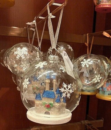 DISNEY PARKS EXCLUSIVE MICKEY SHAPE CHRISTMAS ORNAMENT NEW