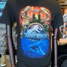 Universal Studios Jurassic World Gate Entrance Raptor T-Rex Mens T-Shirt XXL