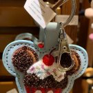 Disney Parks Mickey Cupcake Keychain Keyring New
