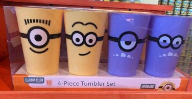 Universal Studios Despicable Me Minion Mayhem 4 Piece Tumbler Set New with Box
