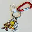 Six Flags Magic Mountain Looney Tunes Bugs Bunny Tweety Bird & Taz Keychain New