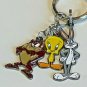 Six Flags Magic Mountain Looney Tunes Bugs Bunny Tweety Bird & Taz Keychain New