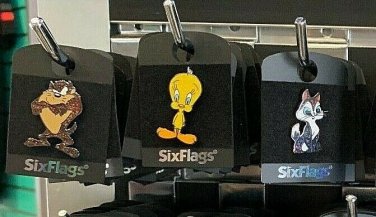 Six Flags Magic Mountain Looney Tunes Taz Tweety Bird Pussyfoot Enamel Pin New