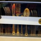 Disney Parks 24 Piece Flatware Set Icon Mickey Mouse Gold Finish New in Box