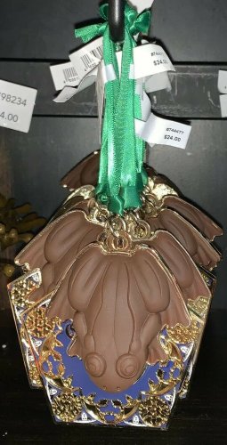 Universal Studios Harry Potter Christmas Ornament Chocolate Frog On Box Lid New