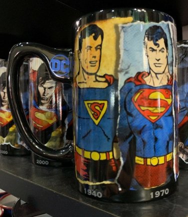 Six Flags Magic Mountain Dc Comics The Evolution of Superman Mug New