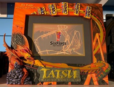 Six Flags Magic Mountain TATSU Fly At The Speed of Fear Resin Photo Frame New