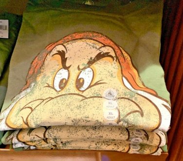 DISNEY PARKS EXCLUSIVE GRUMPY RESTING GRUMP FACE MENS GREEN T-SHIRT XX-LARGE
