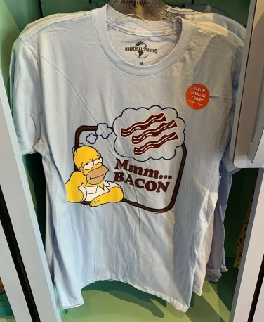 Universal Studios The Simpson Homer Bacon Scented Mens Shirt Large New