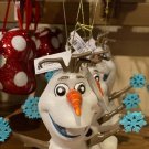 Disney Parks Frozen Olaf Glass Christmas Ornament New