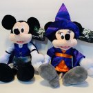 Disney Parks Halloween 2019 Mickey Vampire and Minnie Witch 11in Plush Doll Set