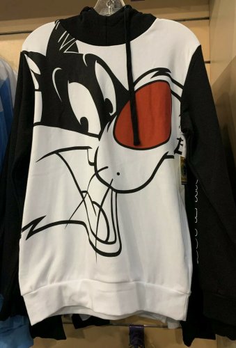 Six Flags Magic Mountain Looney Tunes Sylvester Cat Hoodie Sweater Large New