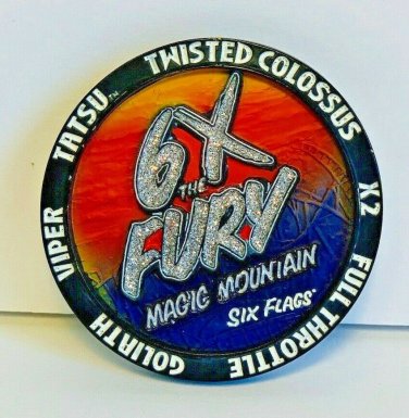 Six Flags Magic Mountain Exclusive 6X The Fury Resin Magnet New